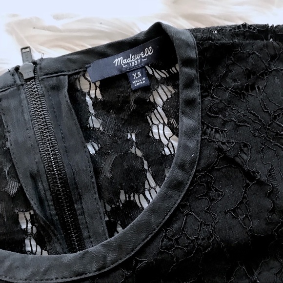 Madewell Lace Refined Tee in Black - Picture 5 of 5